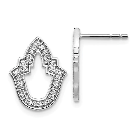 14k White Gold Real Diamond Fancy Earrings