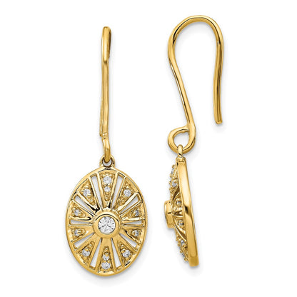 14k Yellow Gold Real Diamond Vintage Earrings EM3948-020-YA