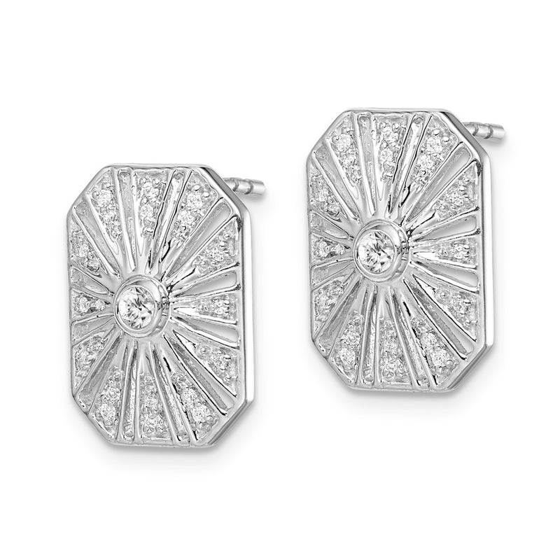 14k White Gold Real Diamond Vintage Earrings
