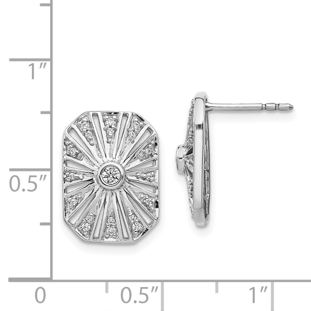 14k White Gold Real Diamond Vintage Earrings