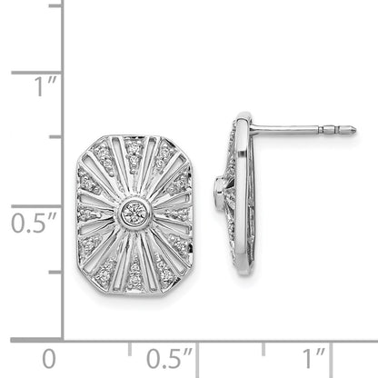 14k White Gold Real Diamond Vintage Earrings