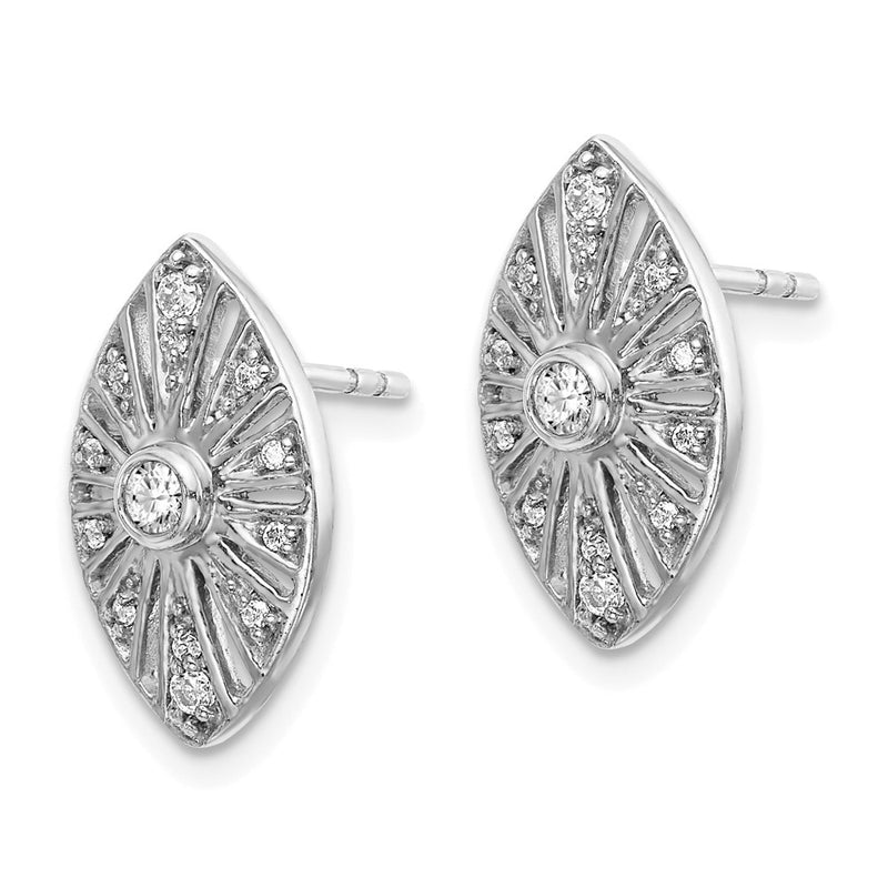 14k White Gold Real Diamond Vintage Earrings