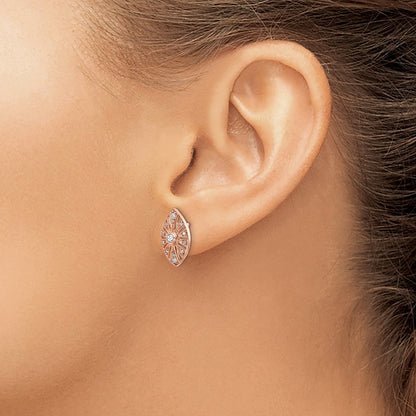 14k White Gold Real Diamond Vintage Earrings