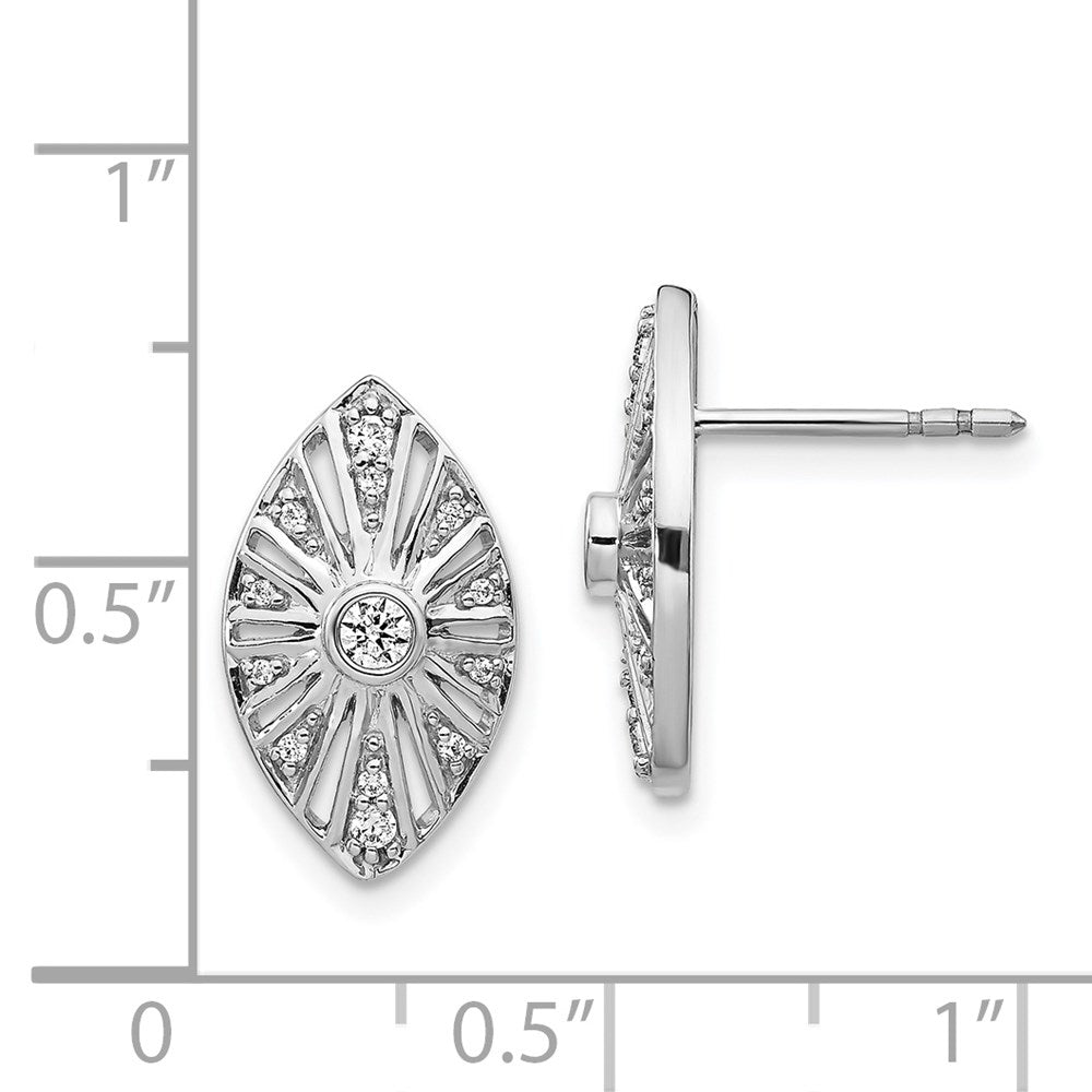 14k White Gold Real Diamond Vintage Earrings