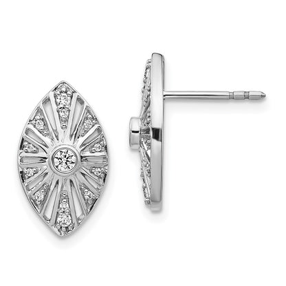 14k White Gold Real Diamond Vintage Earrings