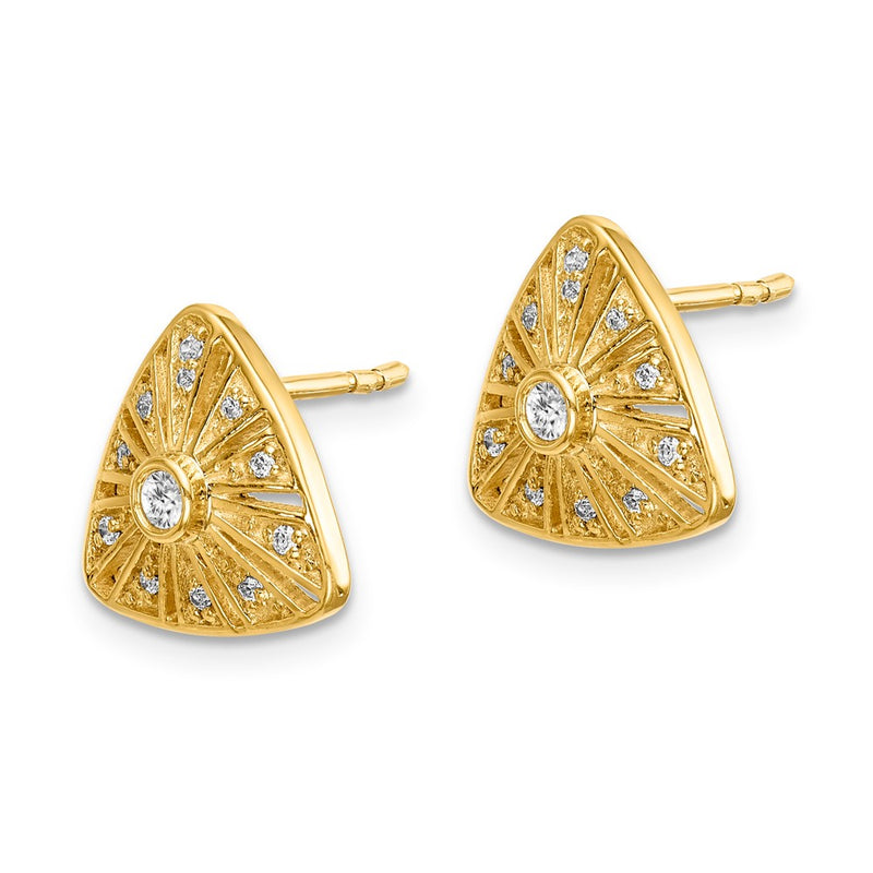 14k White Gold Real Diamond Vintage Earrings