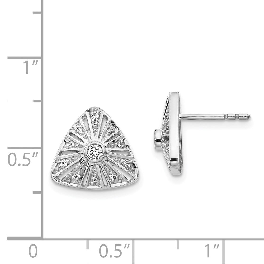 14k White Gold Real Diamond Vintage Earrings