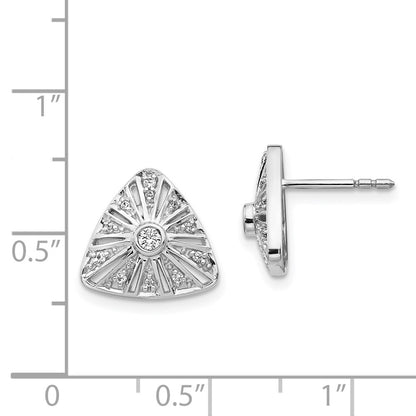 14k White Gold Real Diamond Vintage Earrings