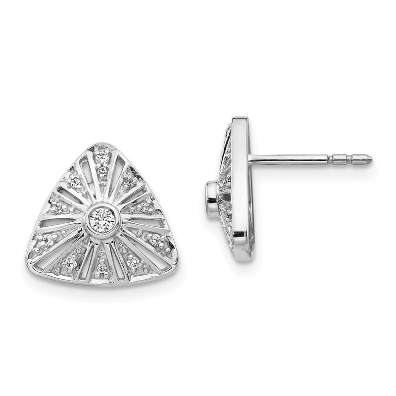 14k White Gold Real Diamond Vintage Earrings