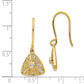14k Yellow Gold Real Diamond Vintage Leverback Earrings EM3956-016-YA