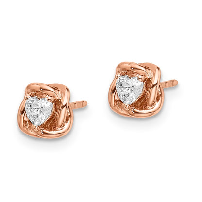 14k White Gold Real Diamond Flower Earrings