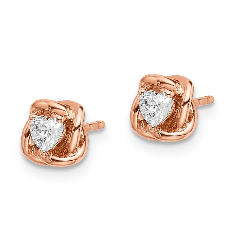 14k White Gold Real Diamond Flower Earrings