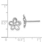 14k White Gold Real Diamond Flower Earrings EM3981-006-WA