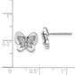 14k White Gold Real Diamond Butterfly Earrings EM3991-015-WA