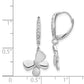 14k White Gold Real Diamond Butterfly Leverback Earrings EM3993-015-WA