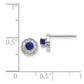14k White Gold Real Diamond and Cabochon Sapphire Earrings EM4032-SA-010-WA