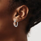 14k Yellow Gold Rose and White Gold Real Diamond Earrings EM4038-006-RWA