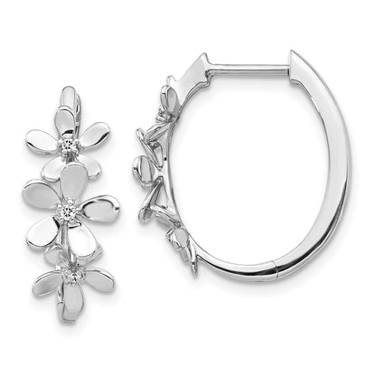 14k White Gold Real Diamond Earrings