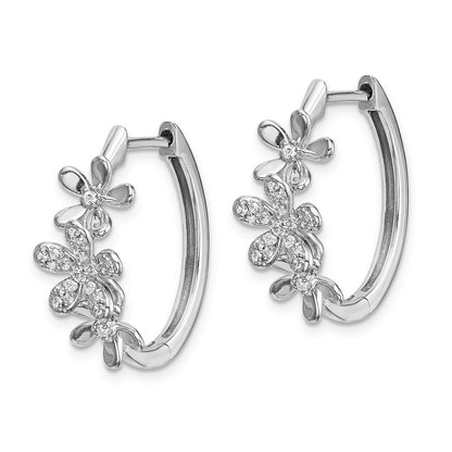 14k White Gold Real Diamond Earrings