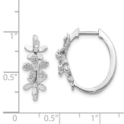 14k White Gold Real Diamond Earrings