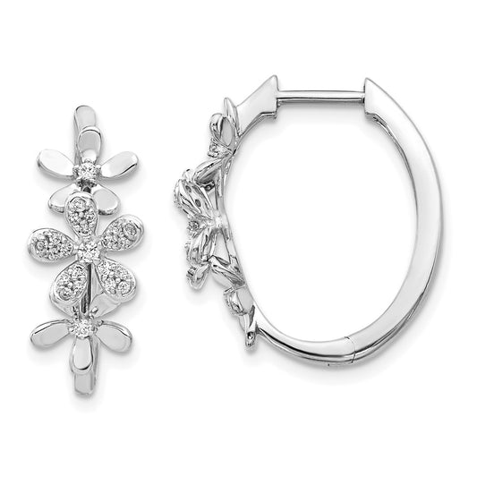 14k White Gold Real Diamond Earrings