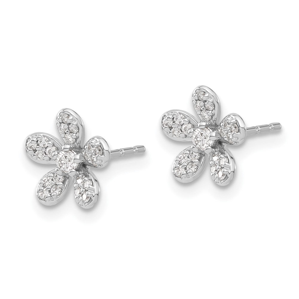 14k White Gold Real Diamond Earrings