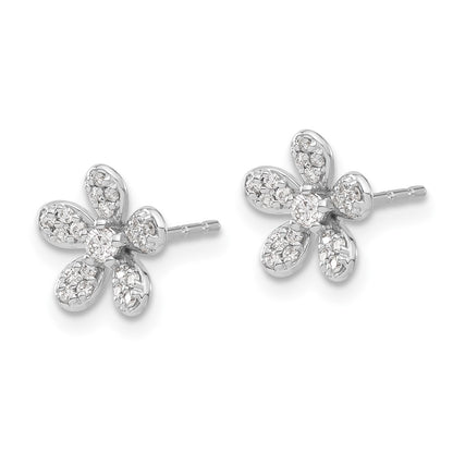 14k White Gold Real Diamond Earrings