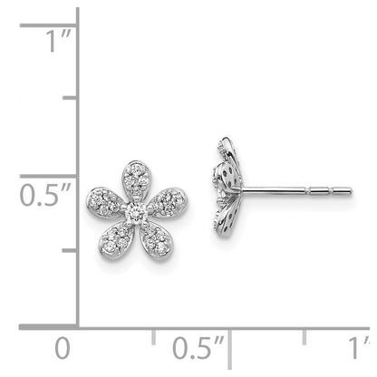 14k White Gold Real Diamond Earrings
