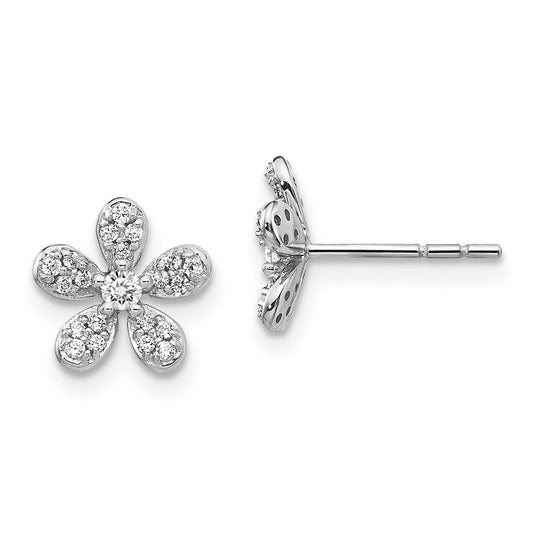 14k White Gold Real Diamond Earrings