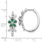 14k White Gold Real Diamond and Emerald Earrings EM4044-EM-006-WA