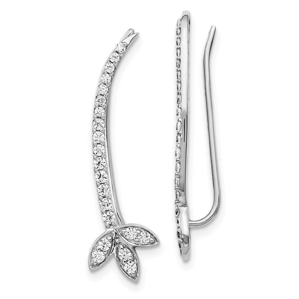 14k White Gold Real Diamond Earrings