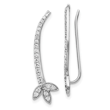 14k White Gold Real Diamond Earrings