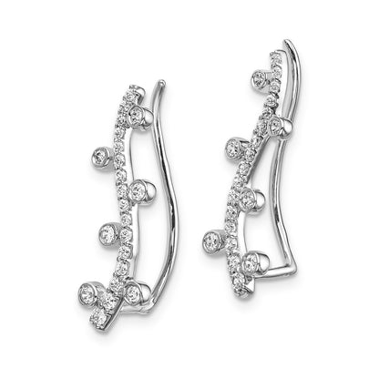 14k White Gold Real Diamond Earrings