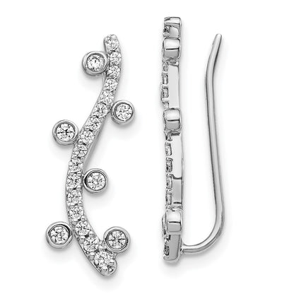 14k White Gold Real Diamond Earrings