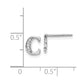 14k White Gold Real Diamond Initial C Earrings EM4170C-004-WA