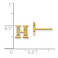 14k Yellow Gold Real Diamond Initial H Earrings EM4170H-006-YA