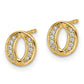 14k Yellow Gold Real Diamond Initial O Earrings EM4170O-007-YA