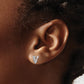 14k White Gold Real Diamond Initial V Earrings EM4170V-005-WA