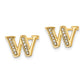 14k Yellow Gold Real Diamond Initial W Earrings EM4170W-010-YA
