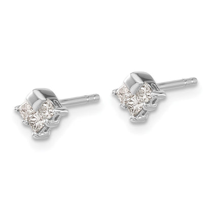 14k White Gold Real Diamond Earrings