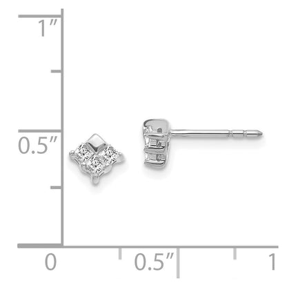 14k White Gold Real Diamond Earrings