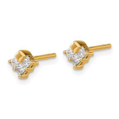 14k Yellow Gold Real Diamond Earrings