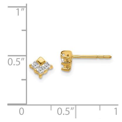 14k Yellow Gold Real Diamond Earrings