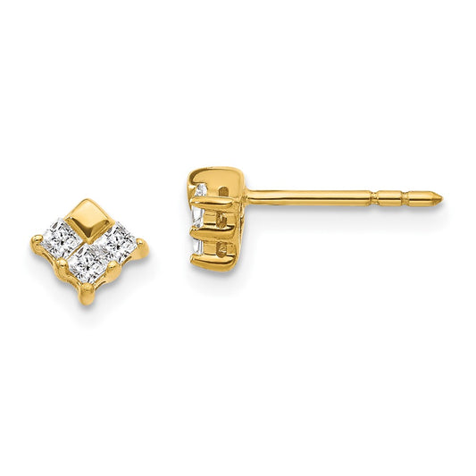 14k Yellow Gold Real Diamond Earrings