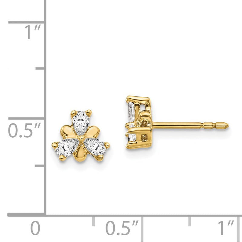14k Yellow Gold Real Diamond Earrings