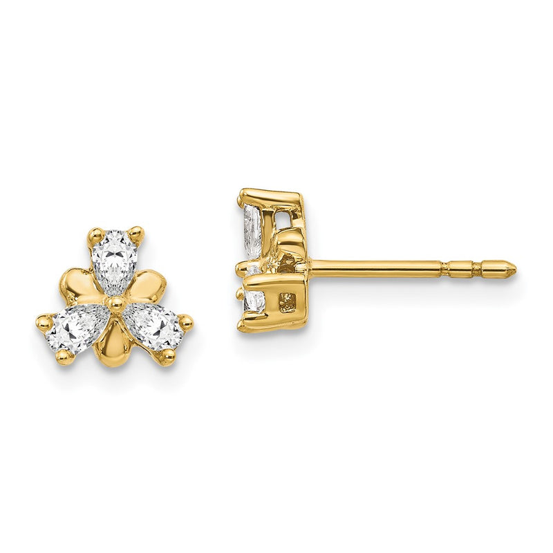 14k Yellow Gold Real Diamond Earrings