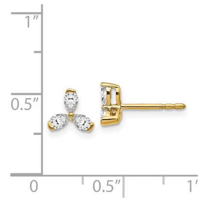 14k Yellow Gold Real Diamond Earrings