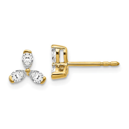 14k Yellow Gold Real Diamond Earrings
