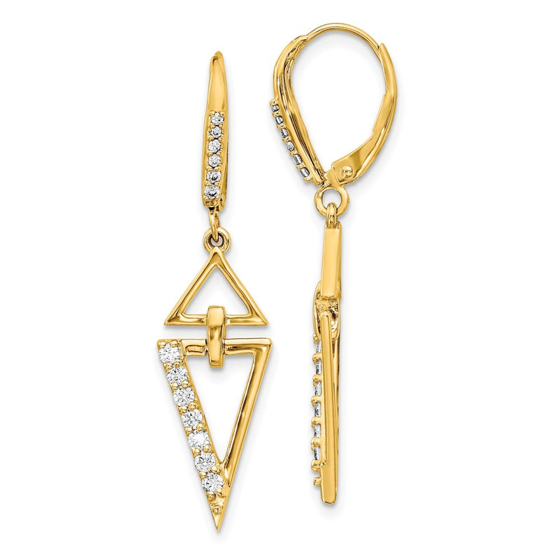 14k Yellow Gold Real Diamond Earrings