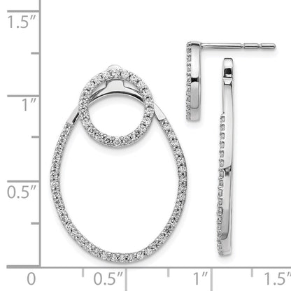 14k White Gold Real Diamond Earrings